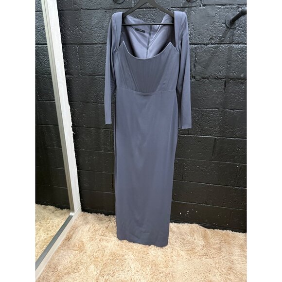 Alex Perry Satin Crepe Corset Column Gown - Picture 3 of 5